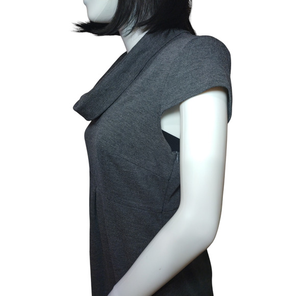 Spense Womens Cap Sleeve Cowl Neck Ribbed Knit Sweater Dress Gray Size 6 - Picture 14 of 16